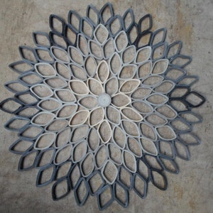 Handmade Gray Dahlia Wall Art: Large Round Paper Flower Decor