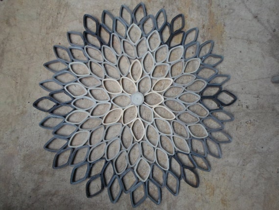 Handmade Gray Dahlia Wall Art: Large Round Paper Flower Decor