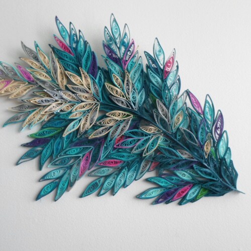 Teal Silver Home Decor Branch Wall Art Dining Room Living Room Etsy