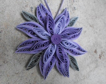 Purple Christmas tree ornament Gray Paper decoration Flower ornament Snowflake Modern Trendy Holidays decor