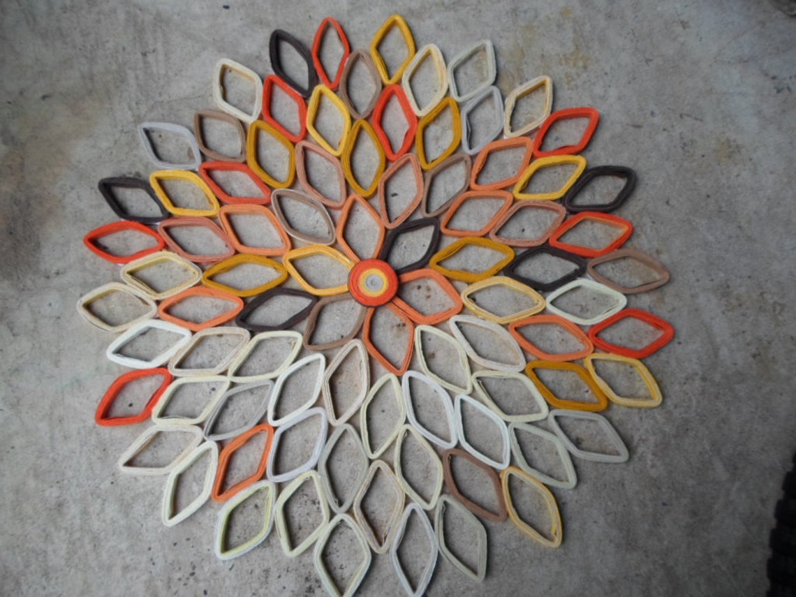 Yellow Orange Wall Art Paper Dahlia Fall Autumn Home Decor - Etsy