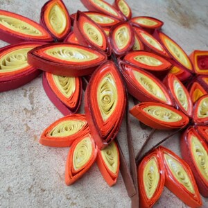 Fall Leaves Paper Quilling Wall Art: Orange Yellow Autumn Decor image 4