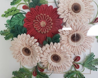 Quilled flowers in shadow box Paper art