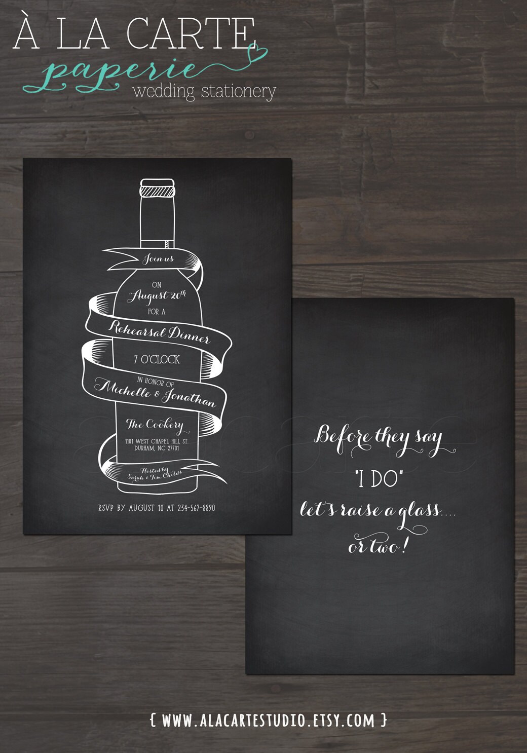 Wine Bottle Chalkboard Inspired Wedding Rehearsal Dinner Etsy