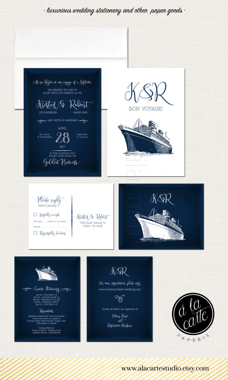 Cruise Ship Wedding Invitation Rsvp Info Card Destination Etsy