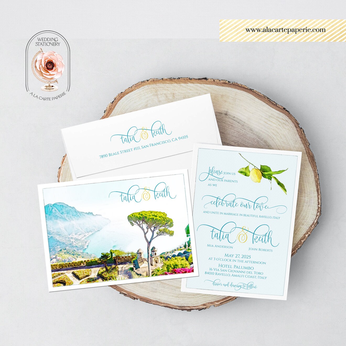 Tatiana L. - Watercolor Amalfi Wedding Invitations
