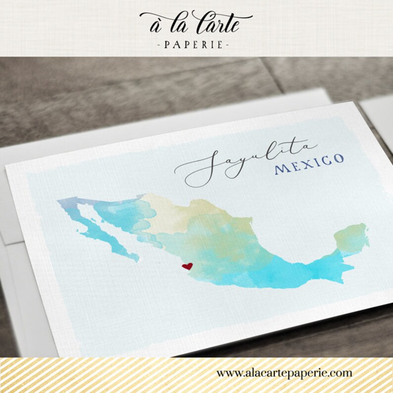 Deposit Payment Mexico Sayulita Destination wedding invitation Mexican illustrated watercolor floral blue green beach set