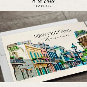 New Orleans Louisiana NOLA Destination wedding invitation USA NOLA French Quarter Jazz watercolor illustrated wedding invitation set image 2