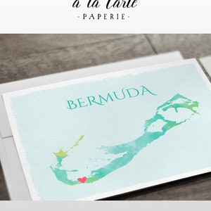 Bermudes Tropical Destination Wedding Invitation Beach Caribbean Island Aquarelle Illustrée Wedding Invitation Set Paiement de dépôt image 2