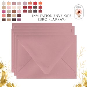 Blank Color Envelopes A7 Euro Flap 5.25 x 7.25 size to perfectly fit your 5x7 card or invitation - WARM colors: red - pink - brown tones