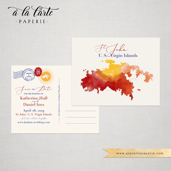 Destination Wedding Invitation U S Virgin Island Saint John Etsy
