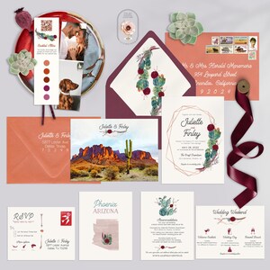 Phoenix Sedona Arizona USA Destination wedding invitation Desert Wedding cactus succulent watercolor illustrated invitation Deposit Payment