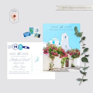 Grécia Capela Grega Destino Casamento Salve a Data Cartão Postal Igreja Local Paros Naxos Rodes Creta Santorini - PAGAMENTO DE DEPÓSITO