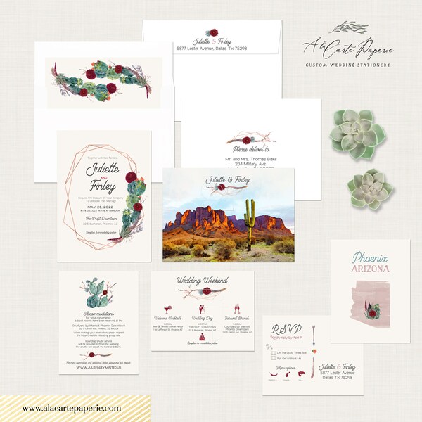 Phoenix Wedding Invitation Etsy