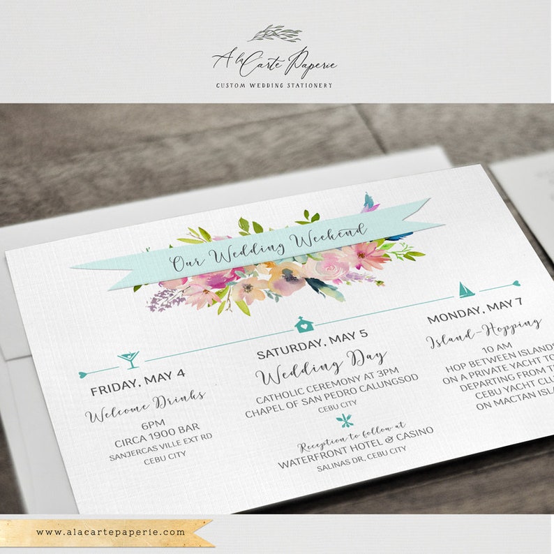 Philippines Destination Illustrated Wedding Invitation Etsy