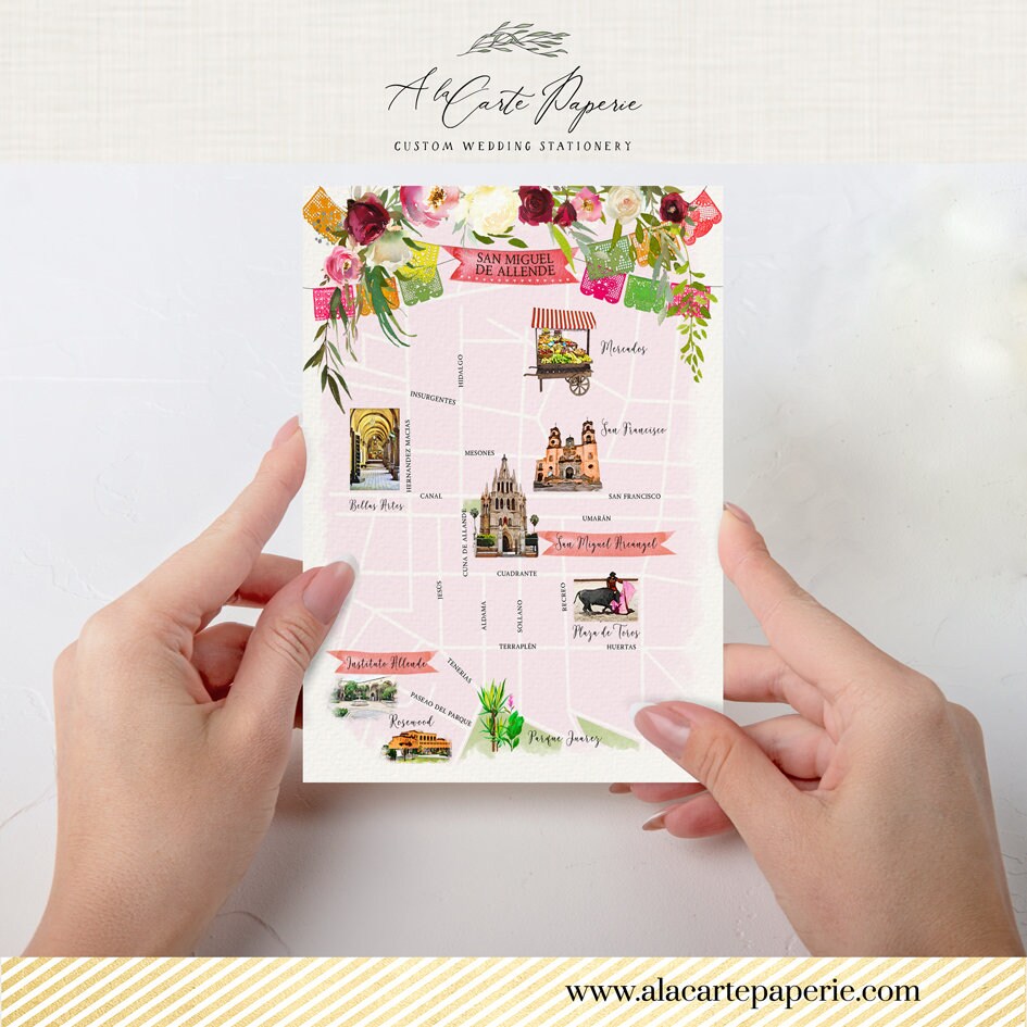 Mexico San Miguel de Allende Destination Wedding Watercolor - Etsy Schweiz