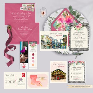 New Orleans Louisiana Destination wedding invitation USA NOLA French Quarter Jazz illustrated watercolor - Deposit Payment