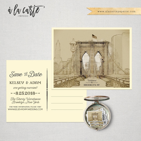 Brooklyn Map Wedding Invitation Etsy