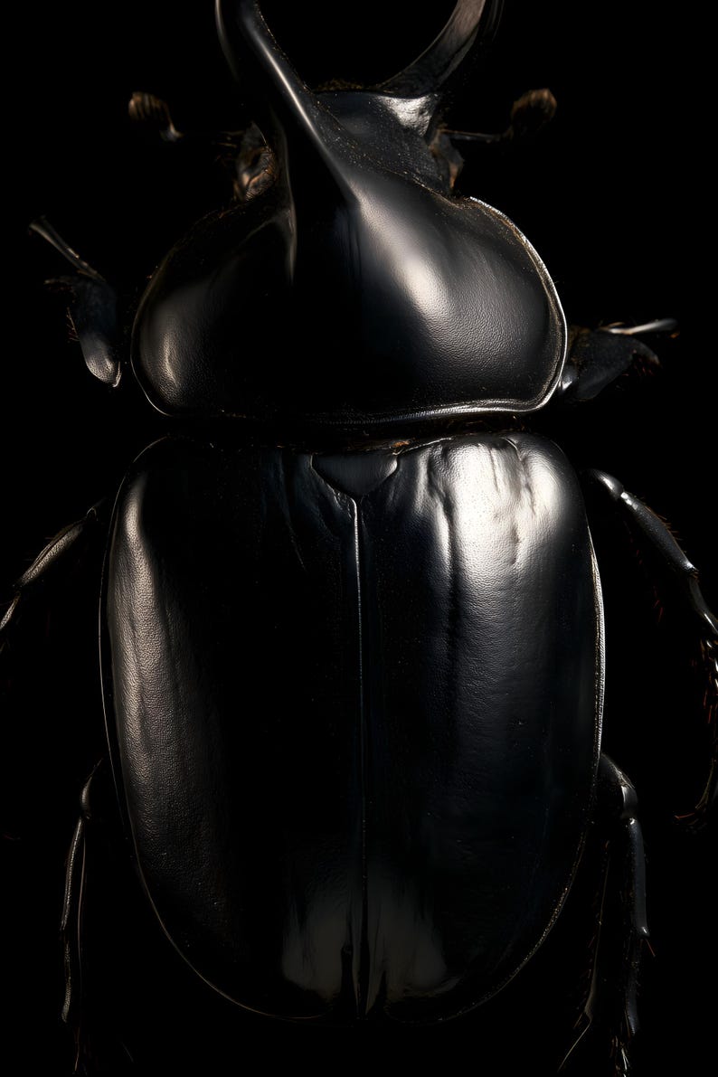 Rhinoceros Beetle Print, Dark Academia Wall Art, Gothic Cabinet of Curiosities Decor, Digital Download image 4