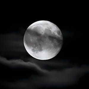 Moon Through Torn Clouds Print, Moody Night Sky Wall Art (Digital Download) image 4