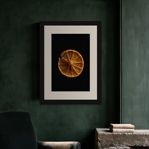 Dried Orange Slice Print, Amber Citrus Art, Dark Kitchen Wall Decor (Digital Download) image 3