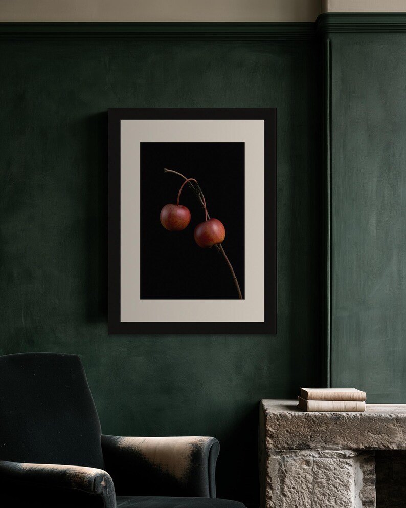 Crab Apples on Branch Herbarium Print, Dark Academia Wall Art (Digital Download) image 8