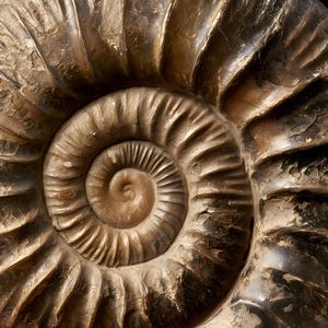 Stampa di un fossile di ammonite a spirale, arte murale dark academia (download digitale) immagine 4