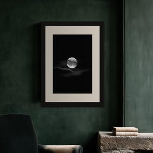 Moon Through Torn Clouds Print, Moody Night Sky Wall Art (Digital Download) image 7