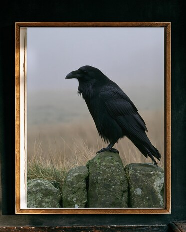 Raven on Drystone Wall print from the Duskwood Fell shop