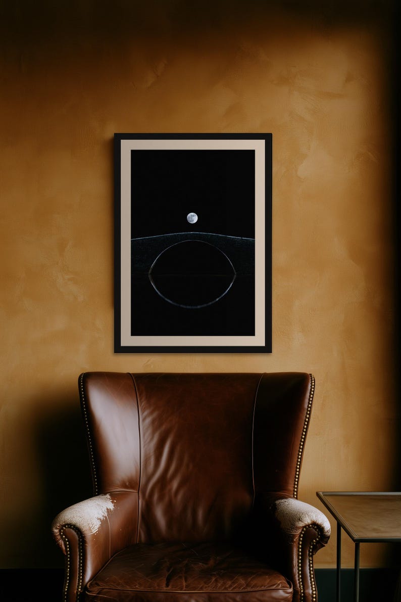 Lámina con la luna sobre el puente Packhorse, cielo nocturno melancólico, arte celestial estilo cottagecore oscuro (descarga digital) imagen 9