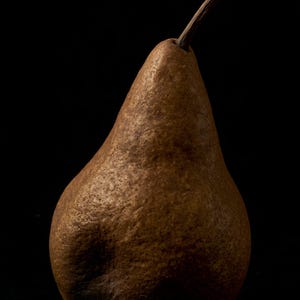 Russet Pear Print, Fruit Still Life Art, Dark Academia Kitchen Art, Brown Moody Printable image 10