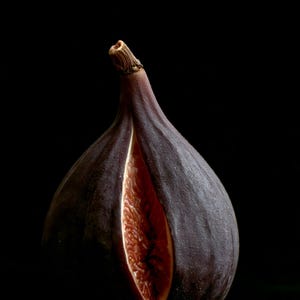 Split Fig Print, Purple Fruit Art, Dark Cottagecore Kitchen Art, Moody Plum Printable image 10