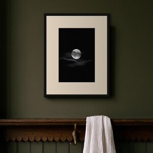Moon Through Torn Clouds Print, Moody Night Sky Wall Art (Digital Download) image 9