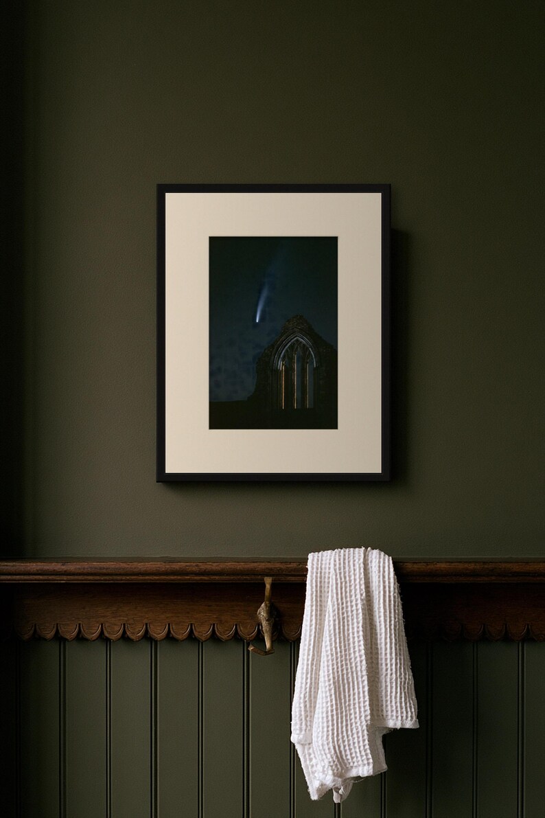 Comet Over Abbey Arch Print, Moody Night Sky, Gothic Celestial Decor (Digital Download) image 10