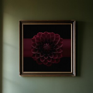 Black Dahlia Print, Dark Academia Wall Art, Gothic Cabinet of Curiosities Decor, Digital Download image 1