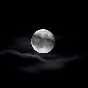 Moon Through Torn Clouds Print, Moody Night Sky Wall Art (Digital Download) image 12