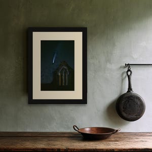 Comet Over Abbey Arch Print, Moody Night Sky, Gothic Celestial Decor (Digital Download) image 8
