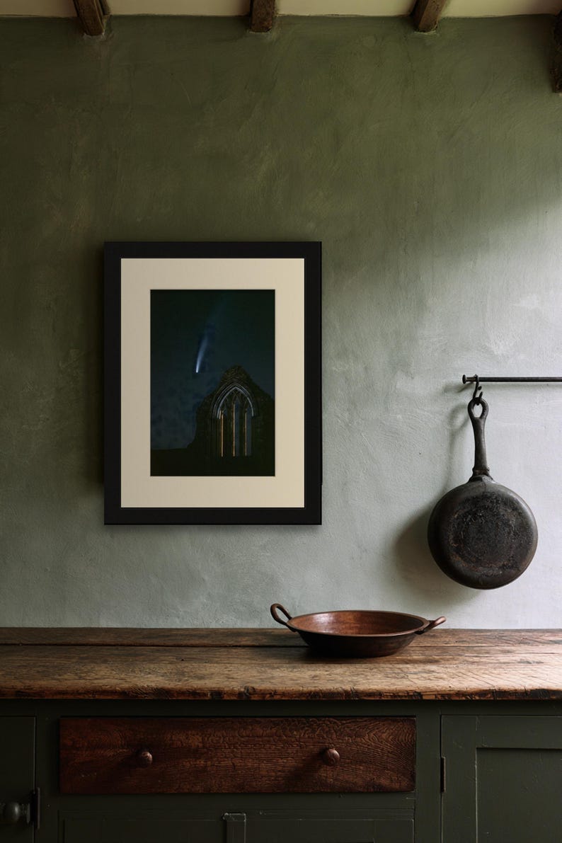 Comet Over Abbey Arch Print, Moody Night Sky, Gothic Celestial Decor (Digital Download) image 8