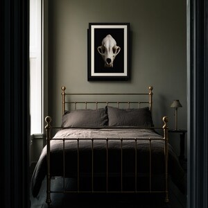 Lámina con calavera de zorro, arte gótico de gabinete de curiosidades, decoración Dark Academia (descarga digital) imagen 3