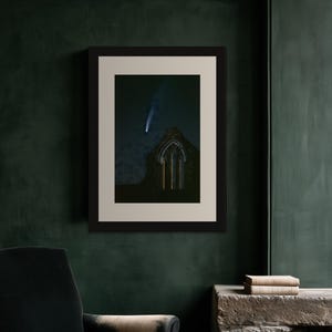 Comet Over Abbey Arch Print, Moody Night Sky, Gothic Celestial Decor (Digital Download) image 7