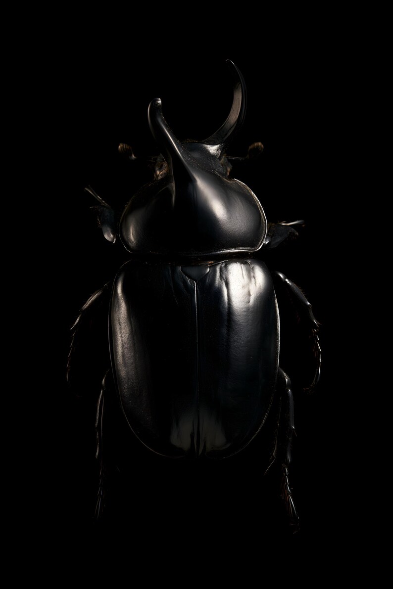 Rhinoceros Beetle Print, Dark Academia Wall Art, Gothic Cabinet of Curiosities Decor, Digital Download image 8