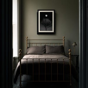 Full Moon Behind Oak Tree Print, Moody Night Sky Wall Art (Digital Download) image 6
