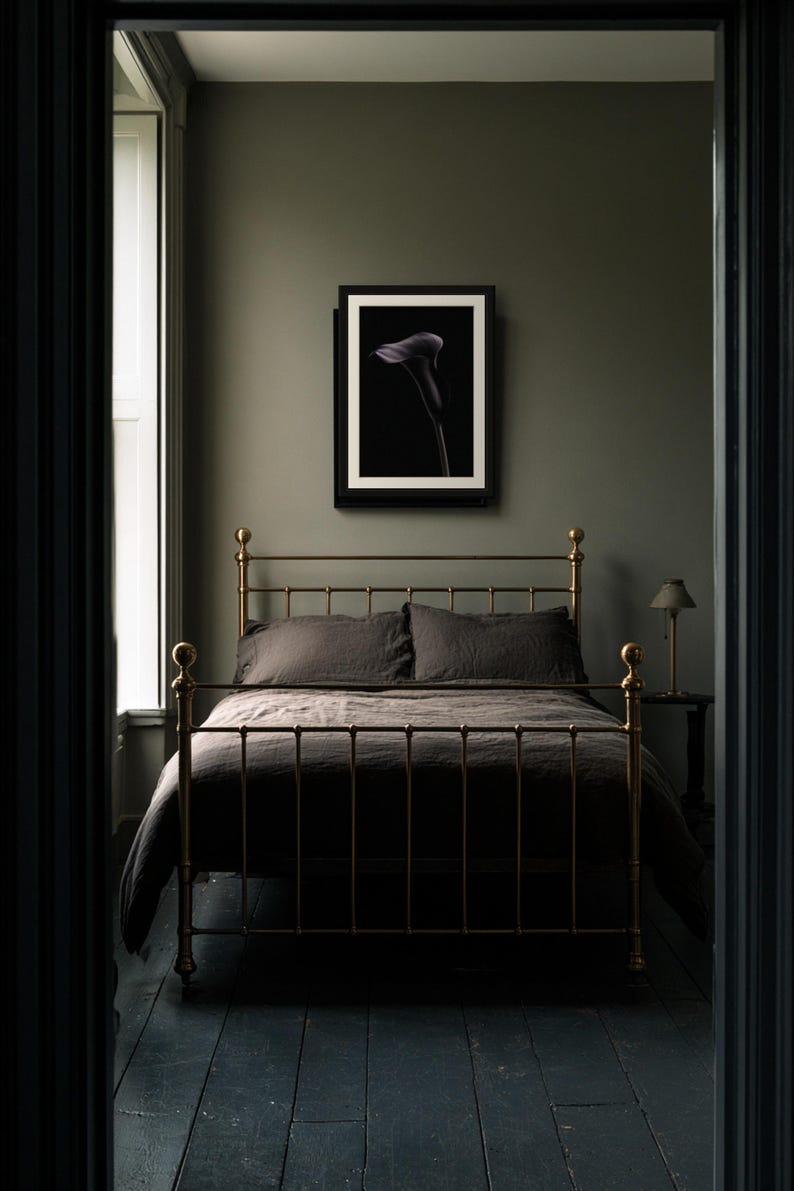 Lámina de lirio cala negro, arte mural de estilo academia oscura, decoración gótica (descarga digital) imagen 7