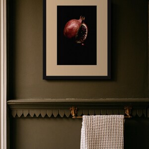 Split Pomegranate Print, Garnet Seed Art, Dark Cottagecore Dining Room Art, Deep Red Printable image 8