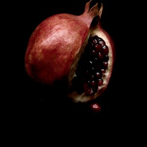 Split Pomegranate Print, Garnet Seed Art, Dark Cottagecore Dining Room Art, Deep Red Printable image 10