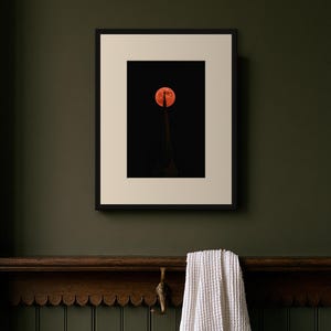 Blood Moon over Church Spire Print, Moody Night Sky Wall Art, Dark Cottagecore Celestial Decor, Digital Download image 9