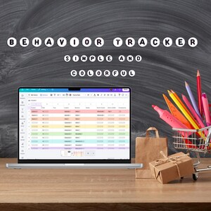 Beginner friendly behavior tracker,  simple to use, pastel rainbow