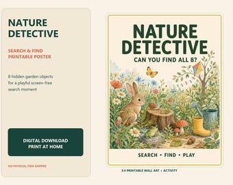 Nature Detective Search & Find Poster | Hidden Garden Objects (Digital Download)
