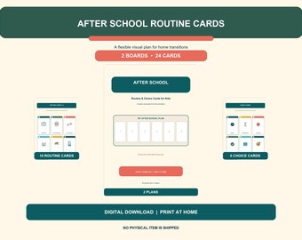 After School Routine Cards for Kids, Visual Daily Schedule Printable