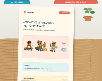 Creative Explorer Activity Pack, 12 Missions for Ages 7-9 (Digital Download)